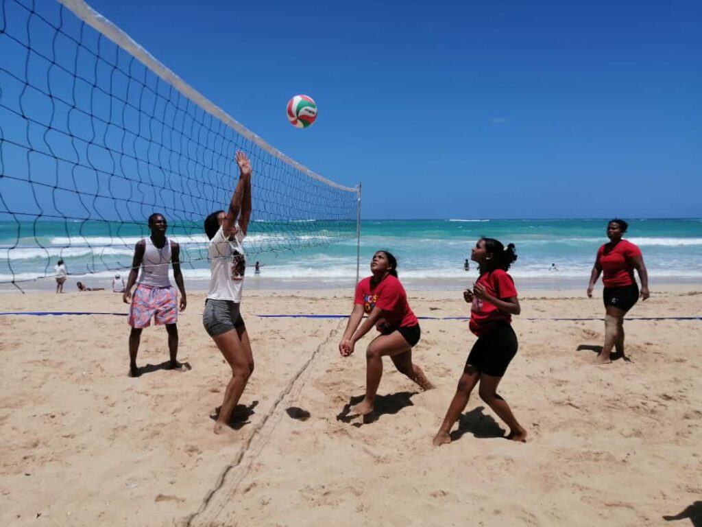 Recreational Games for Bathers at Macao Beach During Easter Holiday